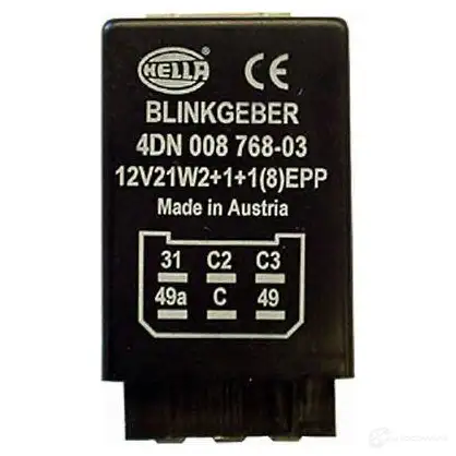 Реле поворотников, поворотов HELLA 4dn008768037 5961444 4082300276466 165J U изображение 0