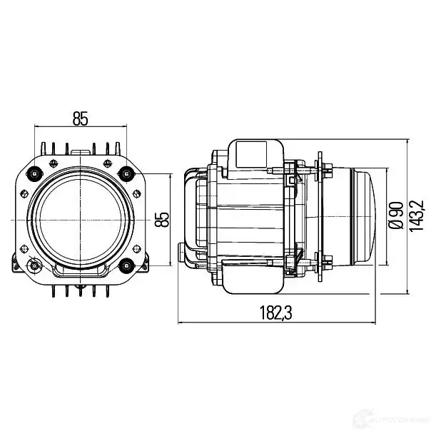 Фара HELLA 1ll010820077 1423013753 OF3QNA 90 mm Bi-LED изображение 1