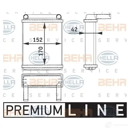Радиатор печки, теплообменник HELLA KD2T7 _BEHR HELLA SERVICE_ 8fh351312521 39949