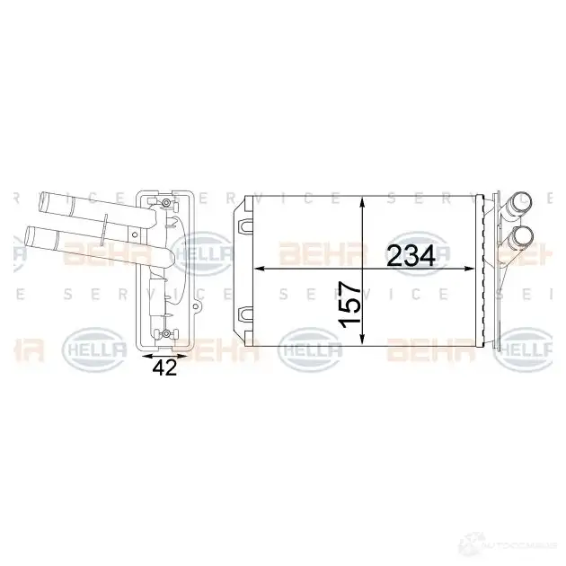 Радиатор печки, теплообменник HELLA 1424337336 8fh351331244 4045621520410 5VP DIE