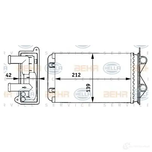 Радиатор печки, теплообменник HELLA 8fh351313401 _BEHR HELLA SERVICE_ VD8RTS 40004