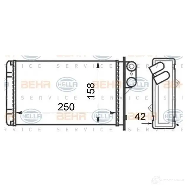 Радиатор печки, теплообменник HELLA GQO88XG _BEHR HELLA SERVICE_ 8fh351024331 39807