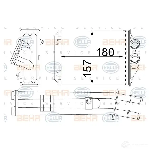 Радиатор печки, теплообменник HELLA 4045621520427 1424337337 8fh351331354 7 GTL8P изображение 0