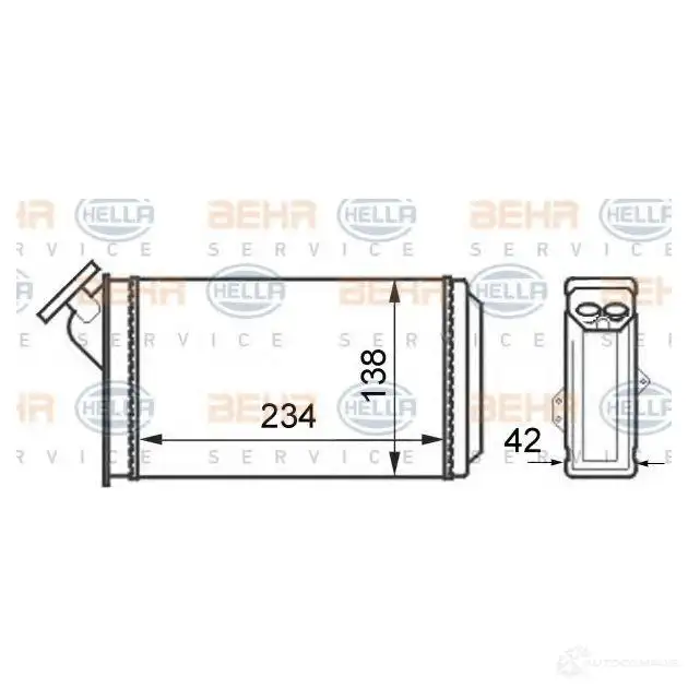 Радиатор печки, теплообменник HELLA ZIJFU 39806 8fh351024321 _BEHR HELLA SERVICE_