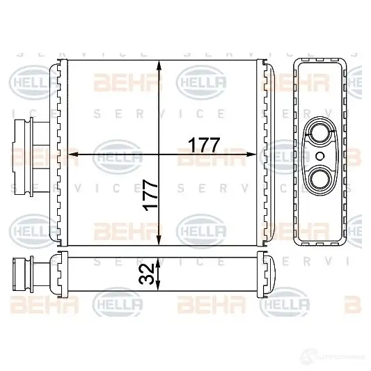 Радиатор печки, теплообменник HELLA ZUGT MI8 1437475381 8fh351311114