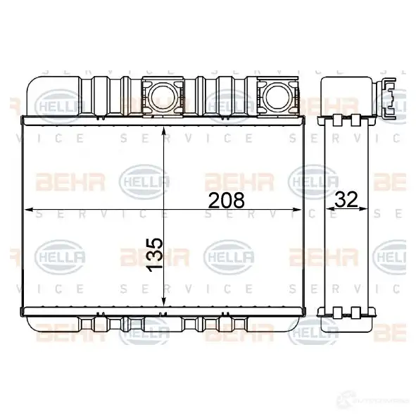 Радиатор печки, теплообменник HELLA YKE LC 8fh351311334 1424306253 4045621520687