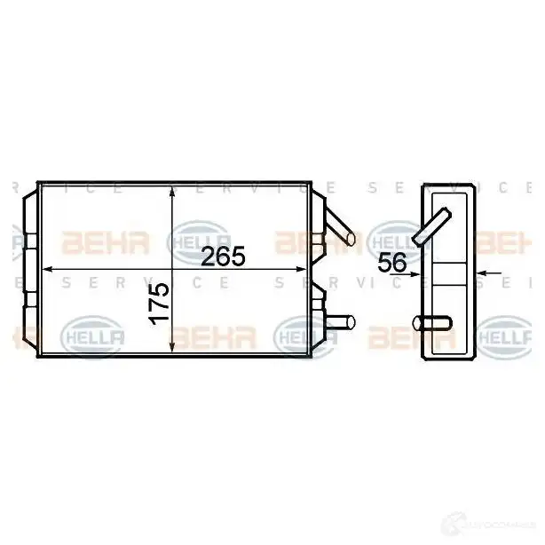 Радиатор печки, теплообменник HELLA 4TB6Q1R 39843 8fh351308751 _BEHR HELLA SERVICE_