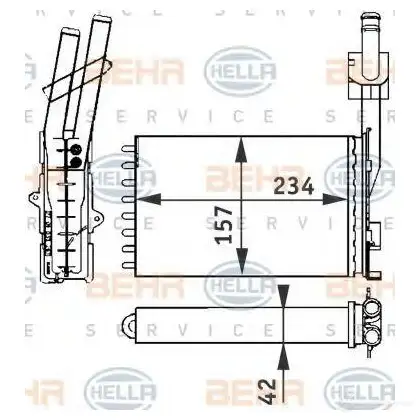 Радиатор печки, теплообменник HELLA DMIS0 39971 8fh351313051 _BEHR HELLA SERVICE_