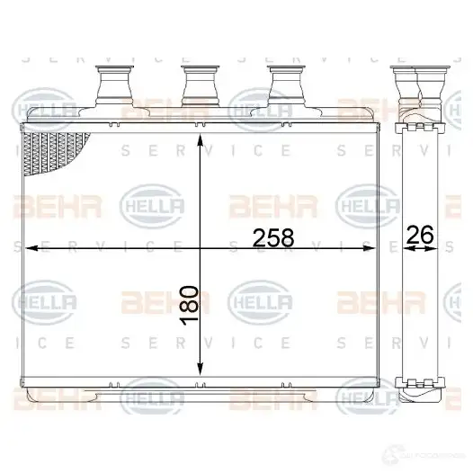 Радиатор печки, теплообменник HELLA MB9 DF 1424306248 4045621520397 8fh351311214