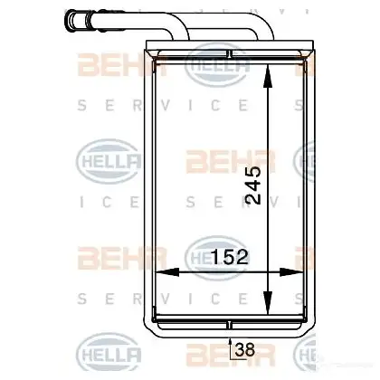 Радиатор печки, теплообменник HELLA _BEHR HELLA SERVICE_ 39975 N628TB4 8fh351313101
