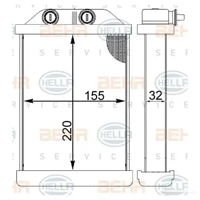 Радиатор печки, теплообменник HELLA 8 SYE0B 4045621520540 8fh351331444 1424337344