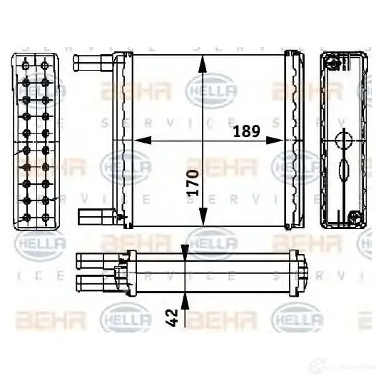 Радиатор печки, теплообменник HELLA TL7SZ 8fh351311451 39882 _BEHR HELLA SERVICE_
