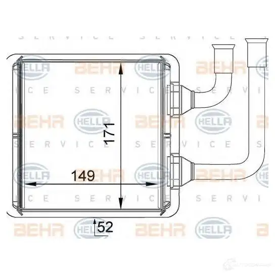 Радиатор печки, теплообменник HELLA 8fh351333061 _BEHR HELLA SERVICE_ 7KBI4E 40079 изображение 0