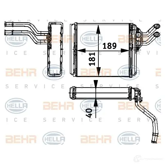 Радиатор печки, теплообменник HELLA _BEHR HELLA SERVICE_ 8fh351311411 39878 425AN1O