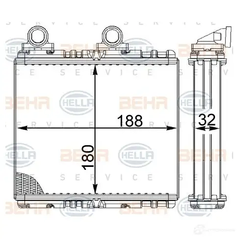 Радиатор печки, теплообменник HELLA A37FY T 1424337346 8fh351331714 4045621520564
