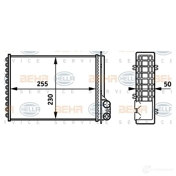 Радиатор печки, теплообменник HELLA _BEHR HELLA SERVICE_ LJD78 8fh351313301 39994