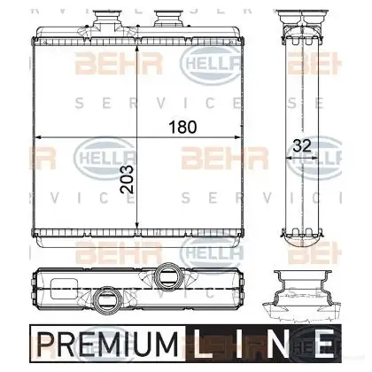 Радиатор печки, теплообменник HELLA _BEHR HELLA SERVICE_ 8fh351315411 40041 S6C0ON