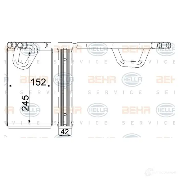 Радиатор печки, теплообменник HELLA 8fh351333094 QC PUXLV 1424337353 4045621520960 изображение 0