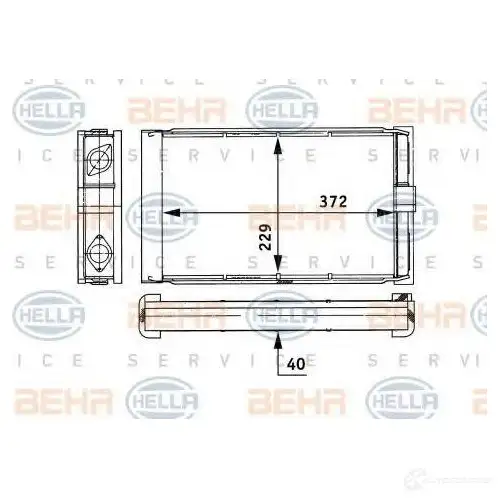 Радиатор печки, теплообменник HELLA 8fh351312711 _BEHR HELLA SERVICE_ 7RYMEP 39960