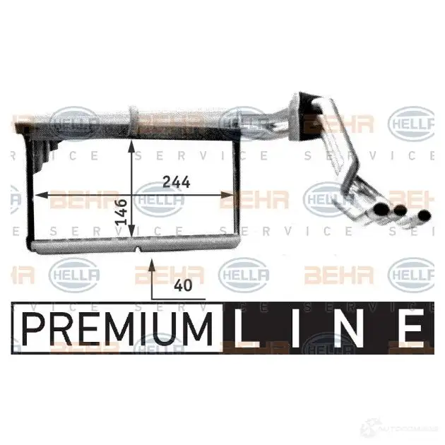 Радиатор печки, теплообменник HELLA _BEHR HELLA SERVICE_ 8fh351312771 39964 3YZ8HFJ