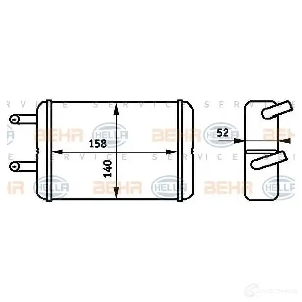 Радиатор печки, теплообменник HELLA _BEHR HELLA SERVICE_ E2EPCC 39997 8fh351313331