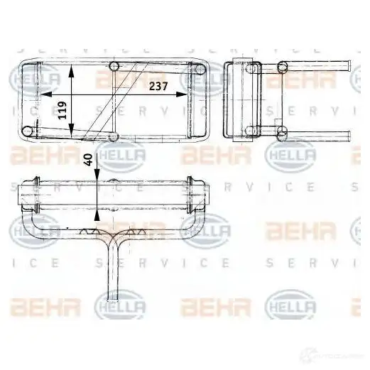 Радиатор печки, теплообменник HELLA 39957 _BEHR HELLA SERVICE_ 8fh351312681 7WET29X изображение 0