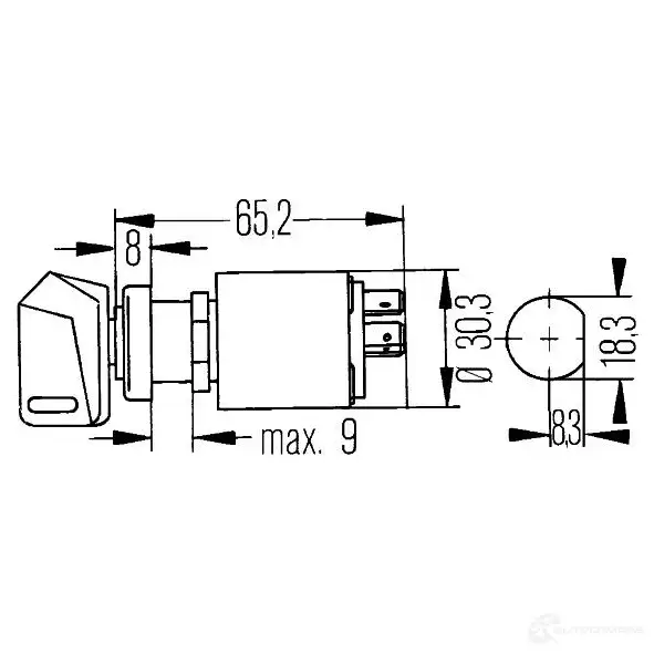 Контактная группа замка зажигания HELLA 0URWQ 06351 4 6JK 007 232-001 20284 изображение 1