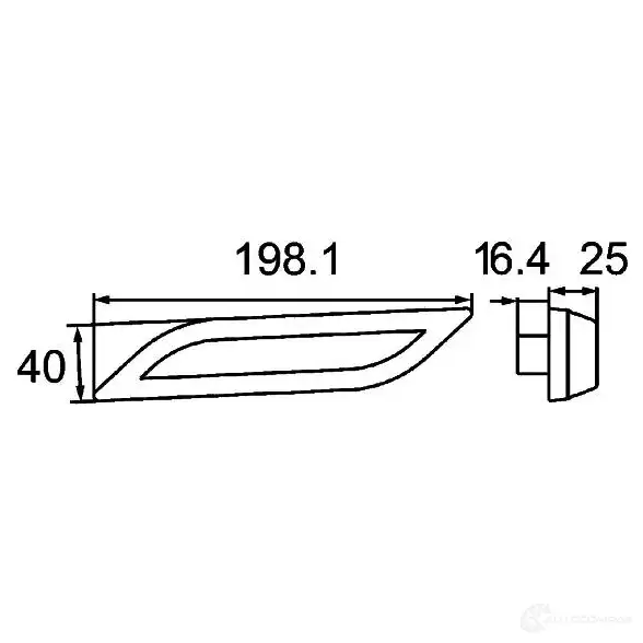 Поворотник HELLA Shapeline Style 14367 E24 5975 2ba013335011 изображение 1