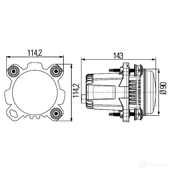 Фара HELLA 90mm L4060 LED 1BL 012 488-101 11593 90 mm LED Modul изображение 0