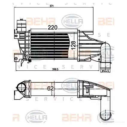 Интеркулер HELLA 8ml376988404 4045621517762 47865 95M TEF - Изображение 1