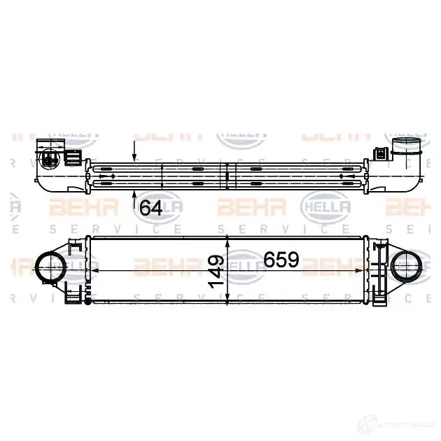 Интеркулер HELLA 47850 8ml376988194 XL 652 4045621517601 - Изображение 1