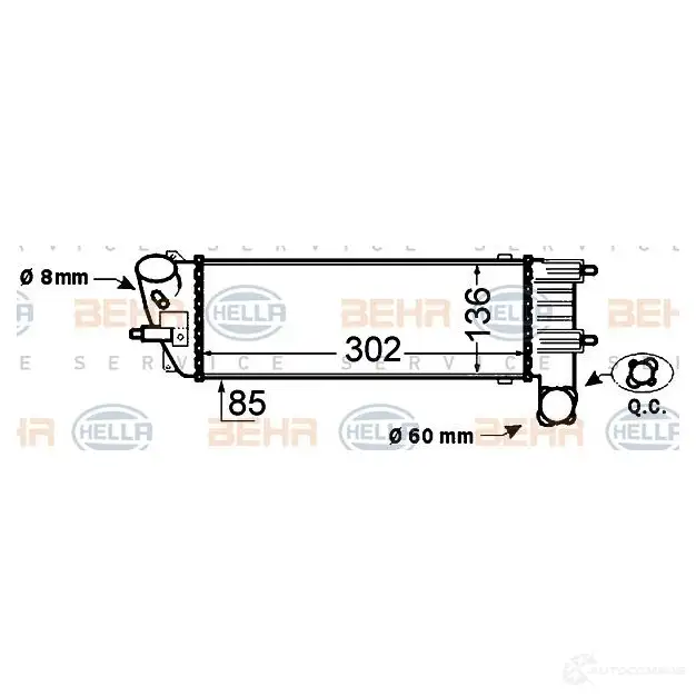 Интеркулер HELLA 47708 TF8LOGY _BEHR HELLA SERVICE_ 8ml376776231 изображение 0