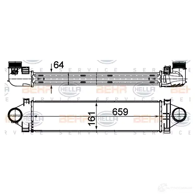 Интеркулер HELLA 4045621517625 R UZWX 8ml376988244 47852 - Изображение 1