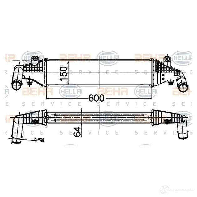 Интеркулер HELLA 47855 8ml376988284 8WWF9 4M 4045621517663 изображение 1