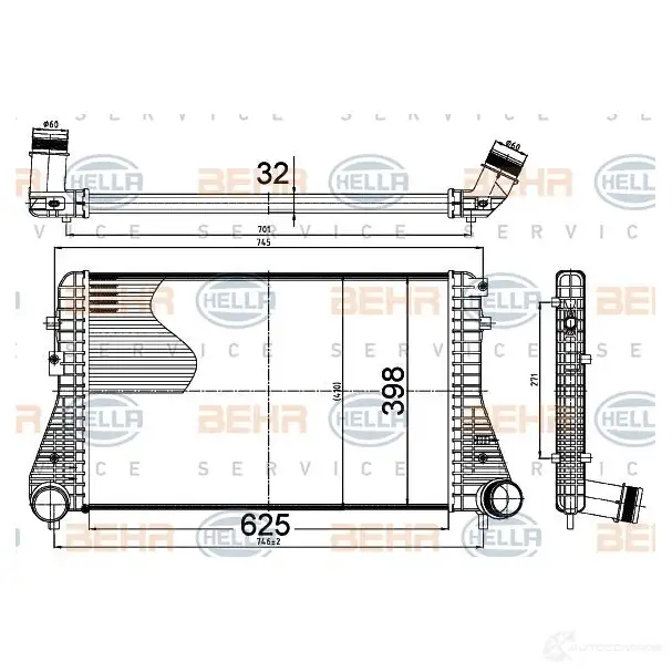 Интеркулер HELLA 47868 8ml376988504 4045621517793 SRL Q2 изображение 1