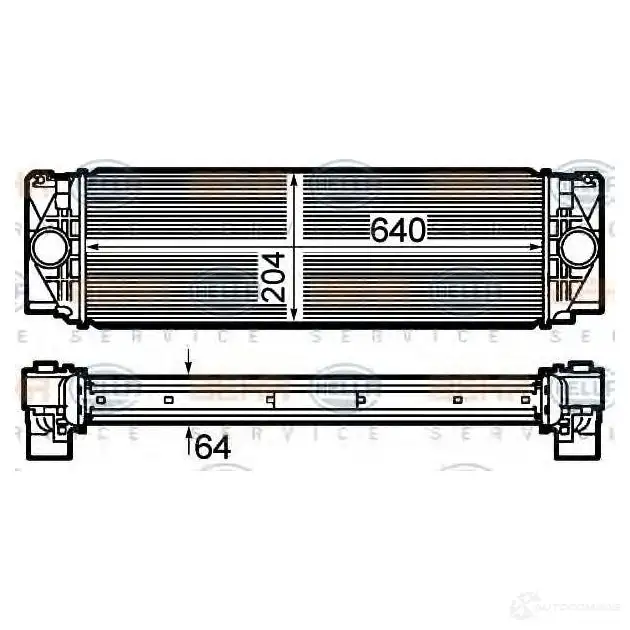 Интеркулер HELLA 47757 8ml376782061 2MCLA _BEHR HELLA SERVICE_ изображение 0