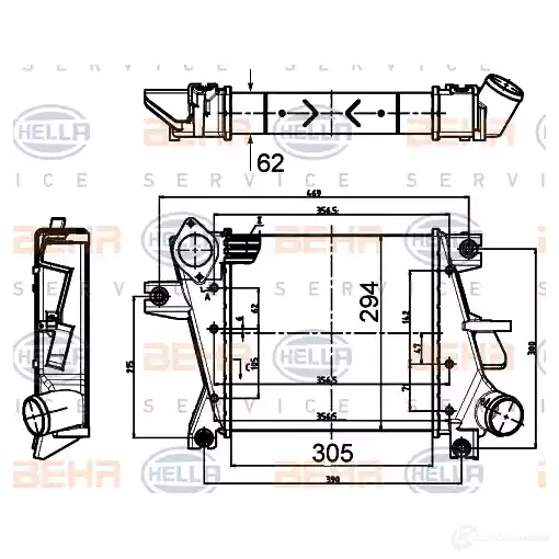 Интеркулер HELLA 8ml376988334 9Y5 BRF9 47858 4045621517694 изображение 0