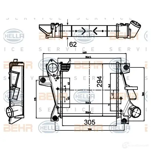 Интеркулер HELLA 8ml376988334 9Y5 BRF9 47858 4045621517694 изображение 1