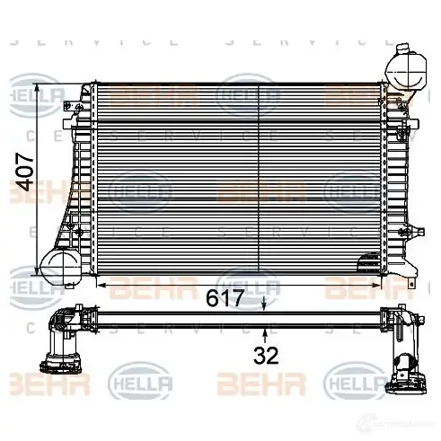 Интеркулер HELLA _BEHR HELLA SERVICE_ SND116G 8ml376746131 47527