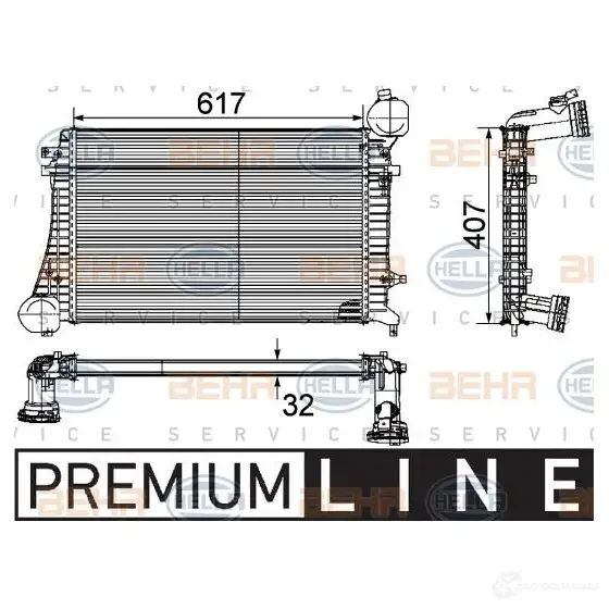 Интеркулер HELLA 2JF0KRU 8ml376746071 _BEHR HELLA SERVICE_ 47523