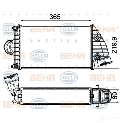 Интеркулер HELLA UMQ7H2 _BEHR HELLA SERVICE_ 8ml376765191 47691