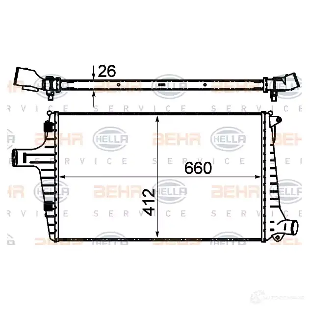 Интеркулер HELLA 4045621511098 X6N KJR 47697 8ml376776044 - Изображение 1