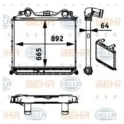 Интеркулер HELLA 8ml376724371 QO6GH 47481 _BEHR HELLA SERVICE_ изображение 4