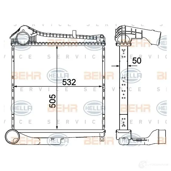 Интеркулер HELLA 8ml376751201 SK4PXQD _BEHR HELLA SERVICE_ 47592