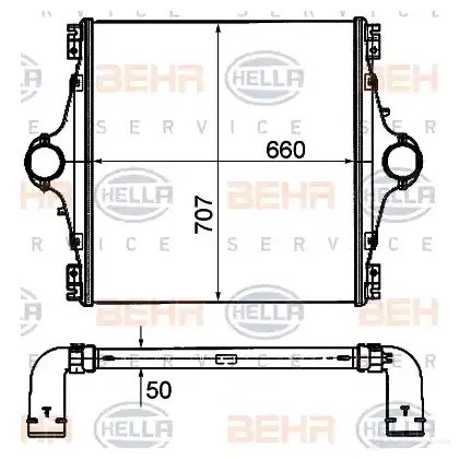 Интеркулер HELLA 8ml376906341 KW 9G168 4045621513658 47806 - Изображение 1