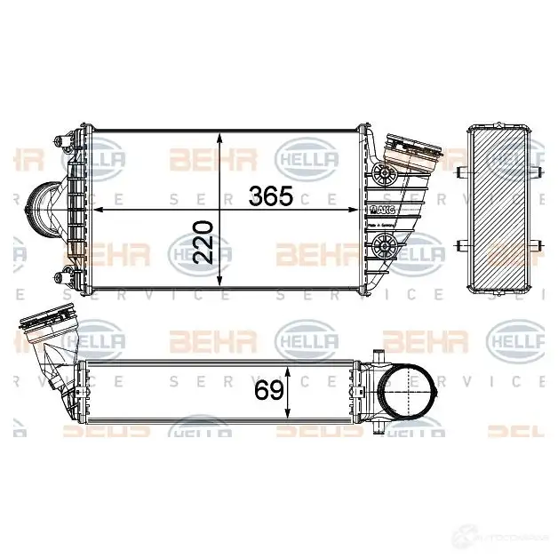 Интеркулер HELLA 8ml376783571 NXW84 47760 _BEHR HELLA SERVICE_