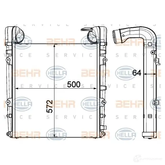 Интеркулер HELLA 4045621516550 8ml376908071 G30GA TJ 47812 изображение 1