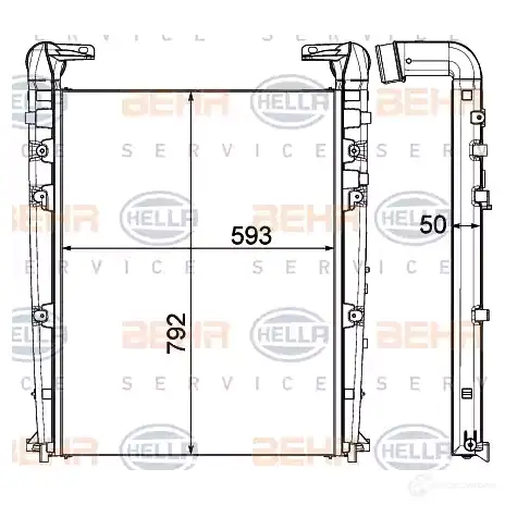 Интеркулер HELLA 1204682278 8ml376908051 927R 1Q7 4045621516567 изображение 0