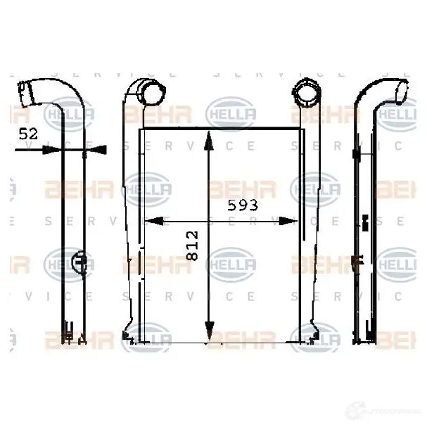 Интеркулер HELLA 8ml376724081 47457 25LKXE0 _BEHR HELLA SERVICE_ изображение 0