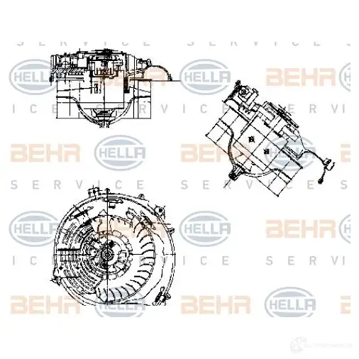 Моторчик печки, вентилятора HELLA LIS1XK 38051 8ew009159331 _BEHR HELLA SERVICE_ - Изображение 1
